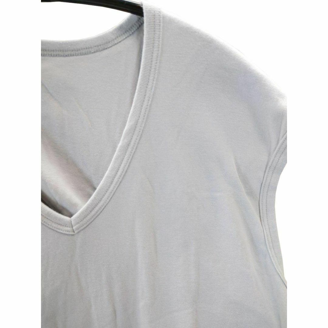 SI1382◆新品 メンズ ノースリーブVネックシャツ  5L ライトグレー メンズのトップス(Tシャツ/カットソー(半袖/袖なし))の商品写真