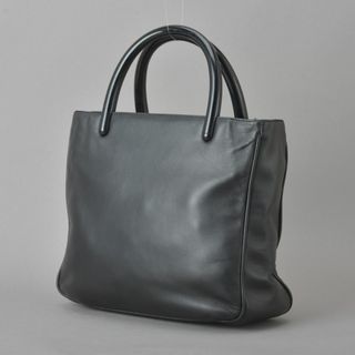 プラダ(PRADA)の美品◇PRADA プラダ ハンドバッグ 本革 レザー ブラック 樹脂ハンドル(ハンドバッグ)