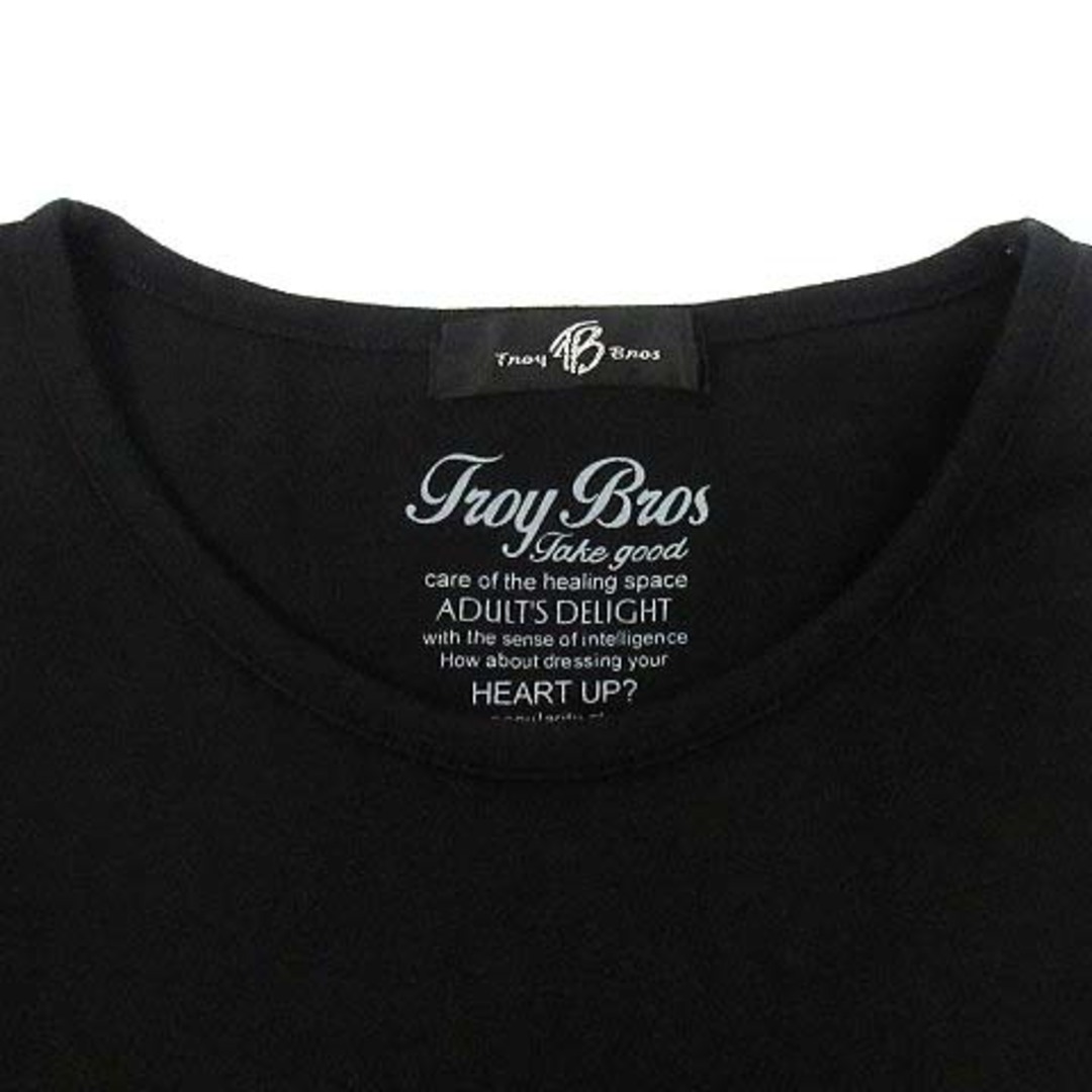 トロイブロス Troy Bros ロゴ 刺繍 ビーズ 長袖 Tシャツ 黒 3L レディースのトップス(カットソー(長袖/七分))の商品写真