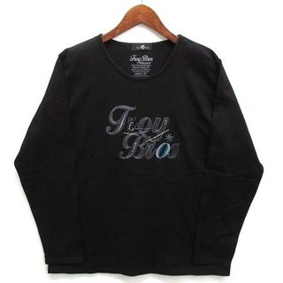 トロイブロス Troy Bros ロゴ 刺繍 ビーズ 長袖 Tシャツ 黒 3L(カットソー(長袖/七分))