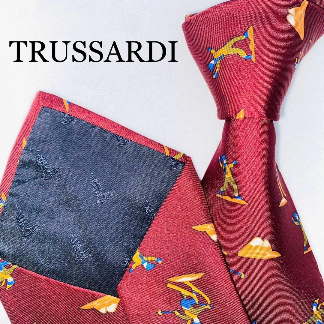 Trussardi(トラサルディ)のTRUSSARDI シルクネクタイ　高級　ブランド　絹100% イタリア製　赤 メンズのファッション小物(ネクタイ)の商品写真