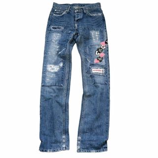 HYSTERIC GLAMOUR ギターピックワッペン デニムパンツ リペア加工