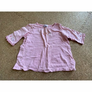 ミキハウス(mikihouse)の90サイズ　ミキハウス　長袖Tシャツ　七分袖　ピンク　うさぎ(Tシャツ/カットソー)