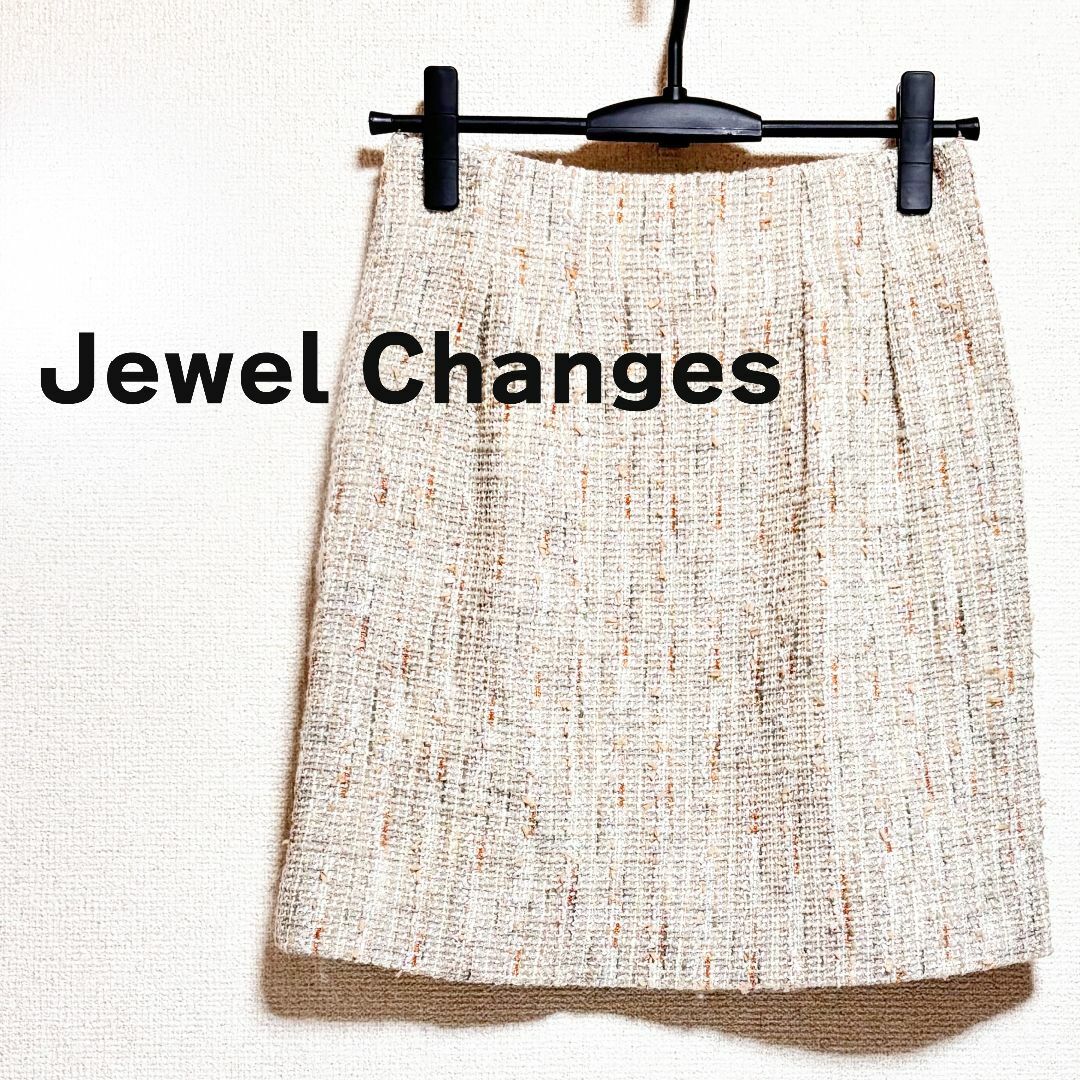 Jewel Changes(ジュエルチェンジズ)のJewel Changes ジュエルチェンジズ　ミニスカート　ツィード　タイト レディースのスカート(ミニスカート)の商品写真