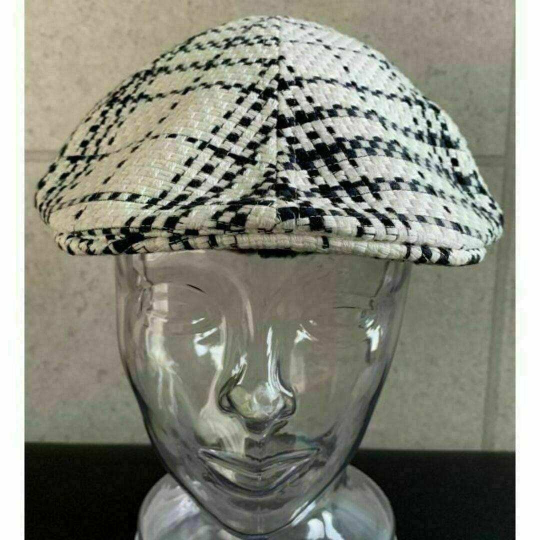 送料込 新品 帽子 日本製 ハンチング チェック チャーム オールシーズン BK メンズの帽子(ハンチング/ベレー帽)の商品写真