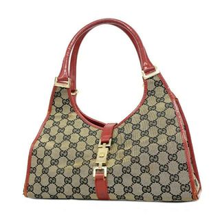 グッチ(Gucci)の【4ic2736】グッチ ハンドバッグ/GGキャンバス/002 1067/キャンバス/ブラウン/ブラック/レッド/ゴールド金具 【中古】 レディース(ハンドバッグ)