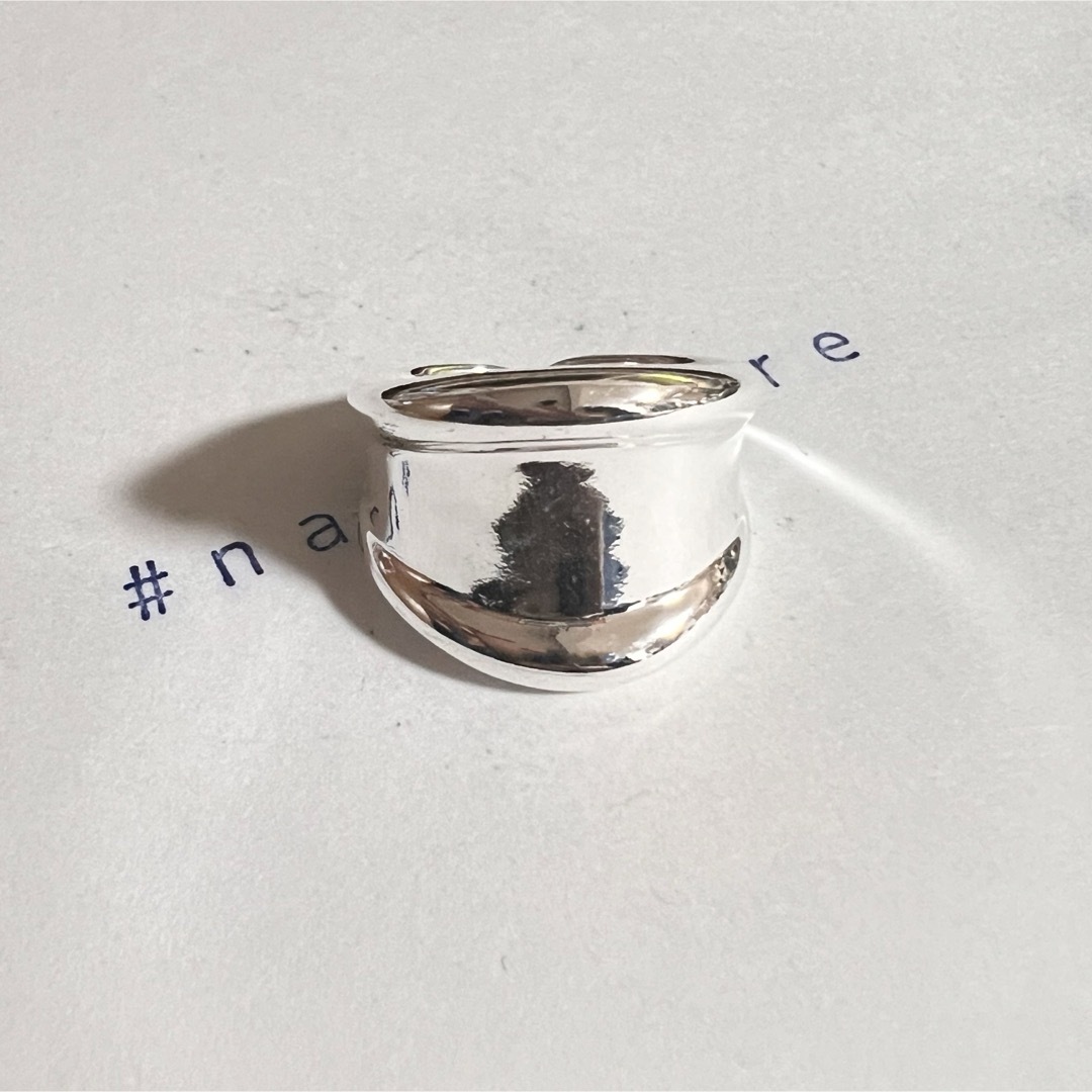 シルバーリング 925 銀 ワイドボリューム フレーム 額 枠 韓国 指輪 メンズのアクセサリー(リング(指輪))の商品写真