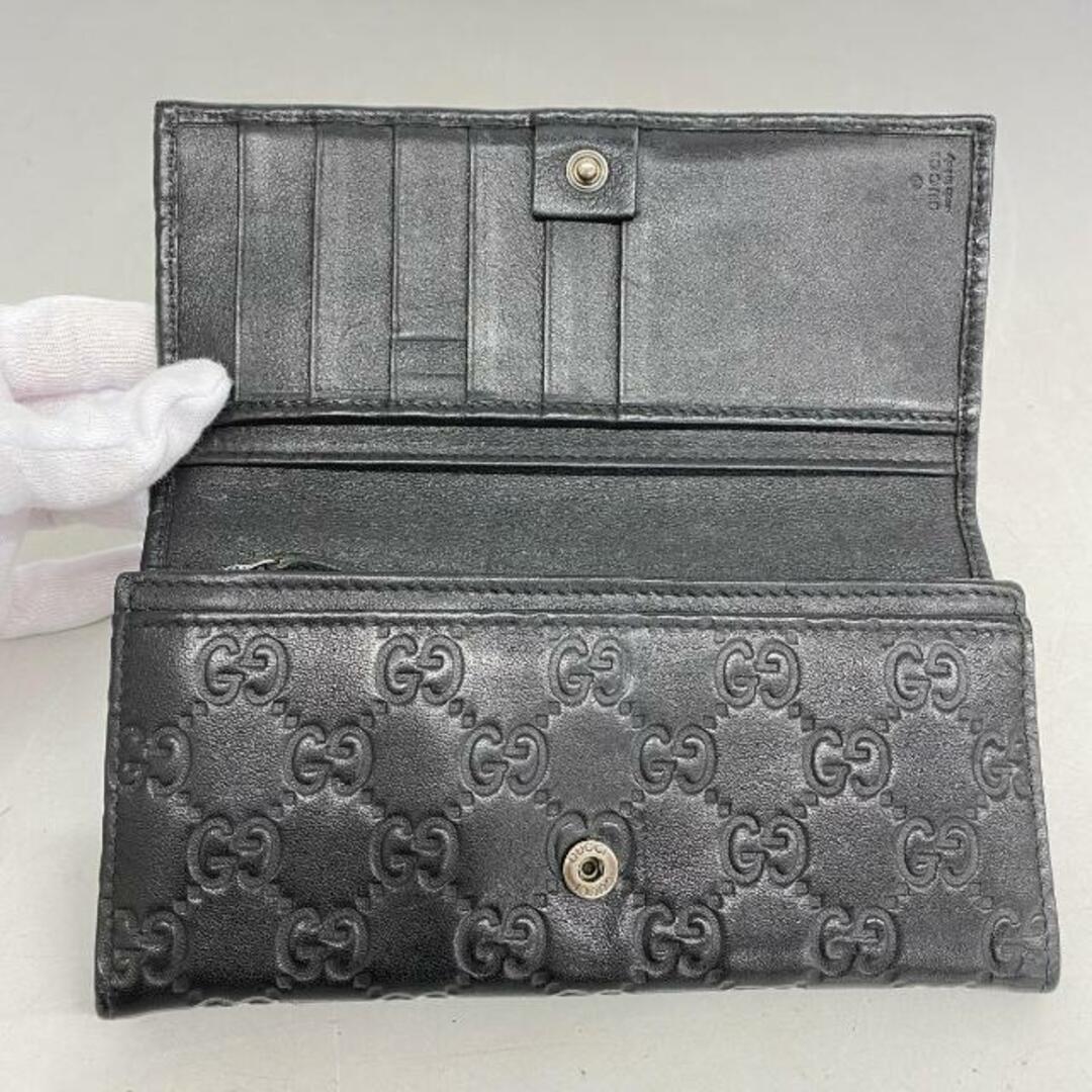 Gucci(グッチ)の★SALE 【4ic3070】グッチ 長財布/グッチシマ/233112/レザー/ブラック/シルバー金具 【中古】 メンズ レディースのファッション小物(財布)の商品写真