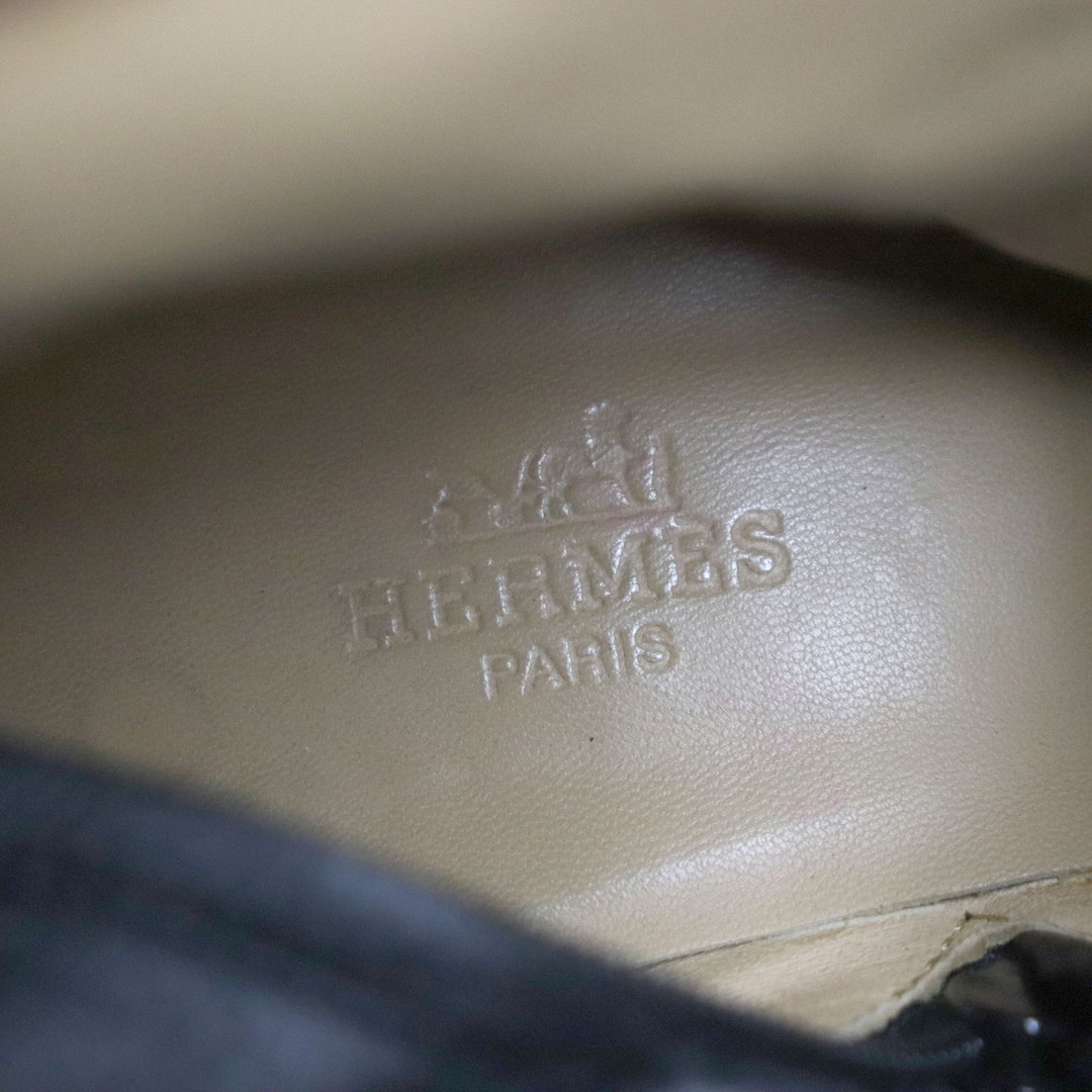 Hermes(エルメス)の美品▼HERMES エルメス レザー シンプルデザイン ジップアップ ジョッキーブーツ ロングブーツ ブラック 37 イタリア製 レディース レディースの靴/シューズ(ブーツ)の商品写真