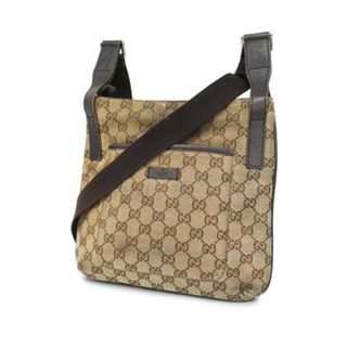 グッチ(Gucci)の【4ic3106】グッチ ショルダーバッグ/GGキャンバス/122793/キャンバス/ブラウン/シルバー金具 【中古】 レディース(ショルダーバッグ)