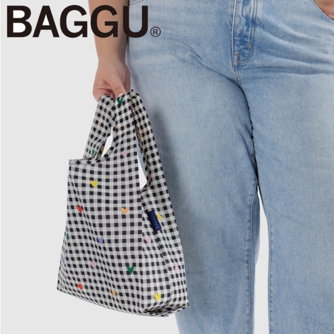 Baggu エコバッグ　babyサイズ　ギンガムハート レディースのバッグ(エコバッグ)の商品写真