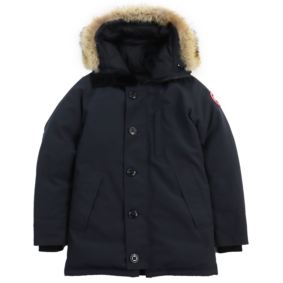 CANADA GOOSE(カナダグース)の美品●CANADA GOOSE カナダグース 3438JM JASPER ジャスパー ファー付き フーデッドダウンジャケット ネイビー XS(S相当) カナダ製 正規品 メンズ メンズのジャケット/アウター(ダウンジャケット)の商品写真