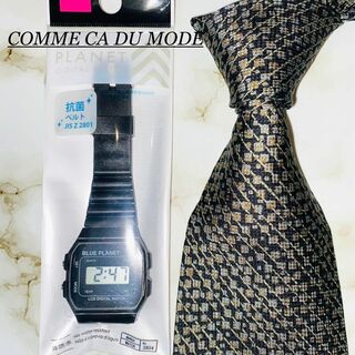 コムサデモード(COMME CA DU MODE)の【腕時計セット】COMME CA DU MODE シルクネクタイ　日本製　総柄(ネクタイ)
