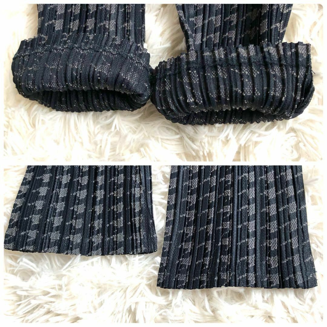 PLEATS PLEASE ISSEY MIYAKE(プリーツプリーズイッセイミヤケ)の【美品】プリーツプリーズ 千鳥格子柄 ワンピース チュニック グレー L レディースのワンピース(ひざ丈ワンピース)の商品写真