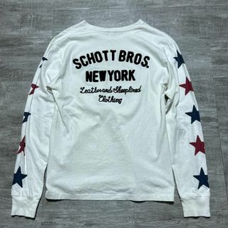 schott - Schott ショット 長袖tシャツ ロンT 袖ロゴ 星 ワークシャツ S