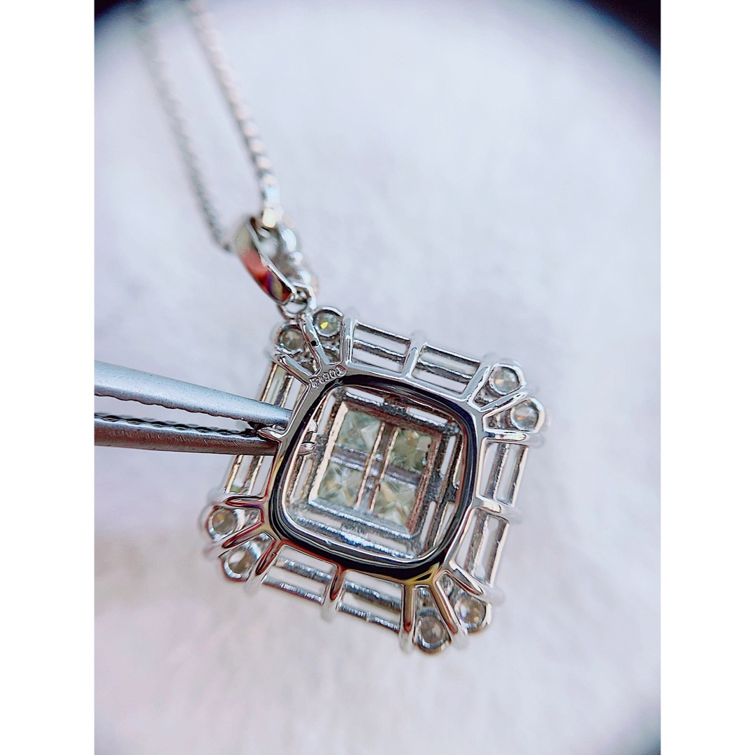 ★1.5ct〜2ct★✨プリンセスカットダイヤモンドミステリープラチナネックレス レディースのアクセサリー(ネックレス)の商品写真