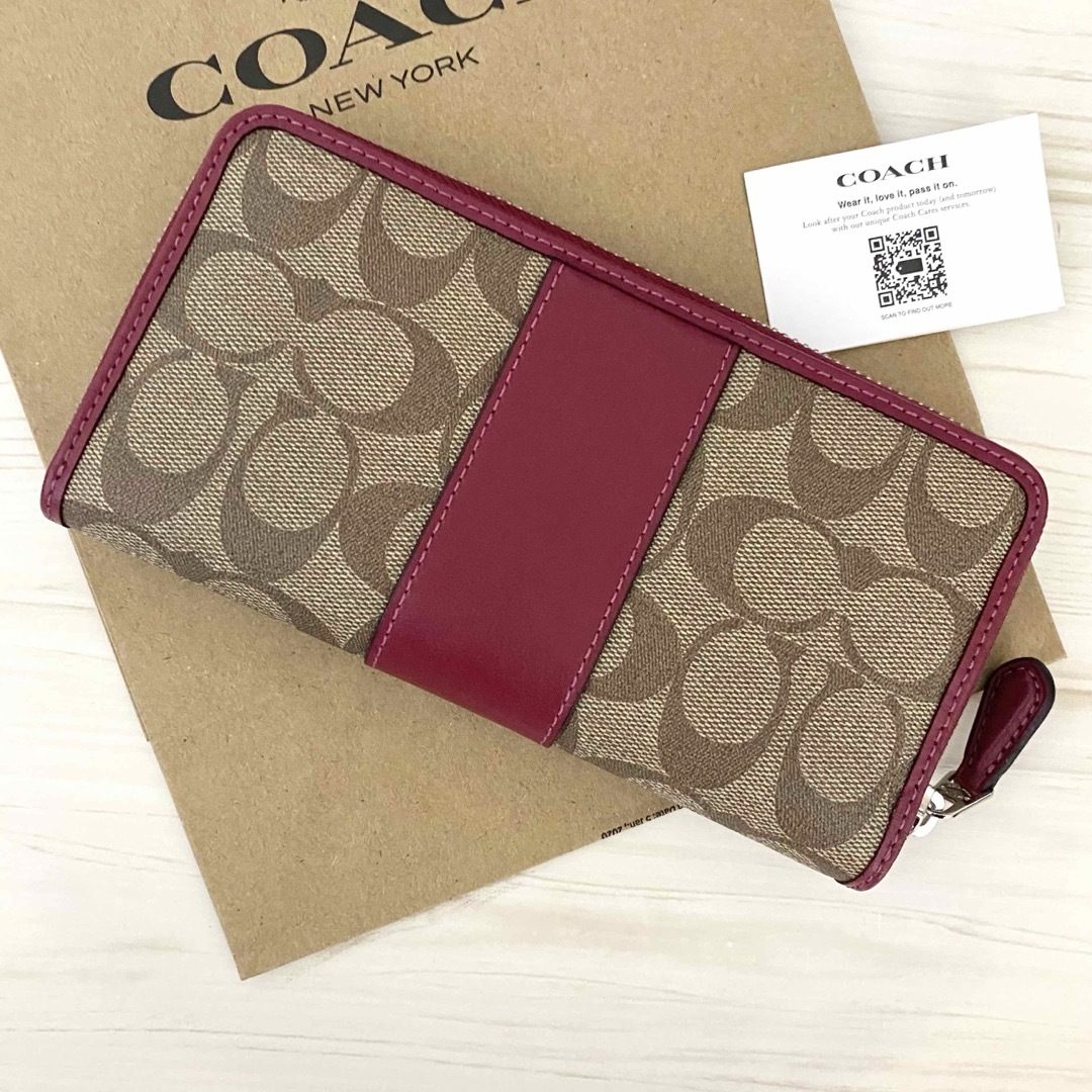 COACH(コーチ)の新品　COACH　コーチ長財布　ワインレッド   長財布 レディースのファッション小物(財布)の商品写真