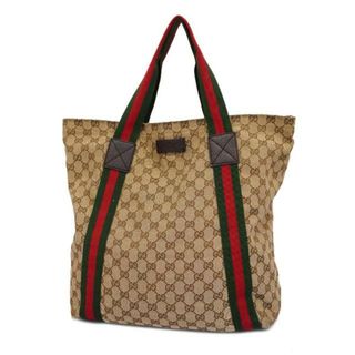 グッチ(Gucci)の【4ic3246】グッチ トートバッグ/GGキャンバス/189669/キャンバス/ブラウン/ベージュ 【中古】 レディース(トートバッグ)