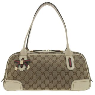 グッチ(Gucci)の【本物保証】 グッチ GUCCI シェリーライン プリンシー 161720 497717 GGキャンバス ロゴ リボン ハンドバッグ ベージュ系(ハンドバッグ)