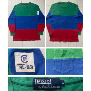 ポロラルフローレン(POLO RALPH LAUREN)の美品 90s POLO ラルフローレン cp rl-93 切替 ロンT XL(Tシャツ/カットソー(七分/長袖))