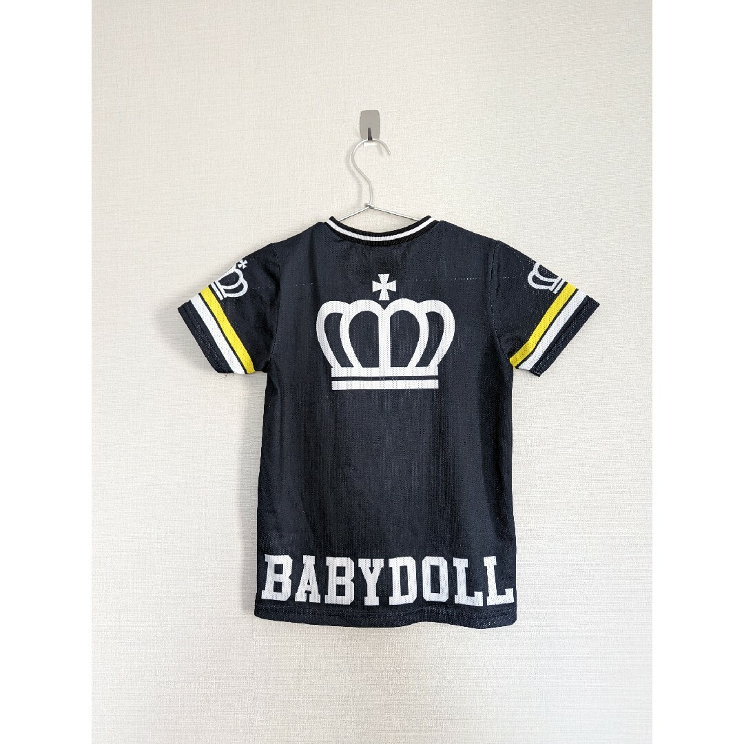 BABYDOLL(ベビードール)のベビードール　半袖　Tシャツ　150　メッシュ　トップス　ロゴプリント　黒 キッズ/ベビー/マタニティのキッズ服男の子用(90cm~)(Tシャツ/カットソー)の商品写真