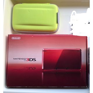 ニンテンドー3DS(ニンテンドー3DS)のニンテンドー3DS本体　メタリックレッド　ケース付き。任天堂(携帯用ゲーム機本体)