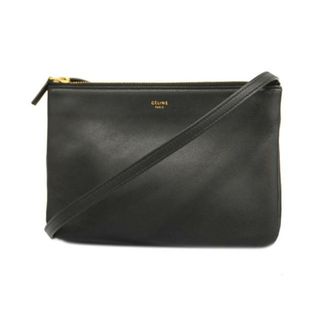 セリーヌ(celine)の【4ic3278】セリーヌ ショルダーバッグ/トリオ ラージ/レザー/ブラック/ゴールド金具 【中古】 レディース(ショルダーバッグ)