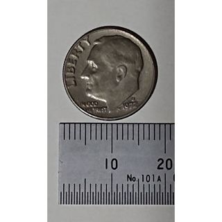 アメリカ ルーズベルト大統領 1972年 10セント銀貨 (匿名配送)(その他)