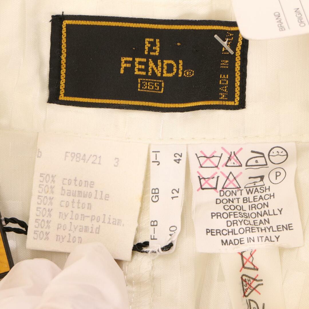 FENDI(フェンディ)のフェンディ ﾎﾜｲﾄ ｽﾞｯｶ柄ｺｯﾄﾝﾅｲﾛﾝｽｶｰﾄ 42 レディースのスカート(その他)の商品写真