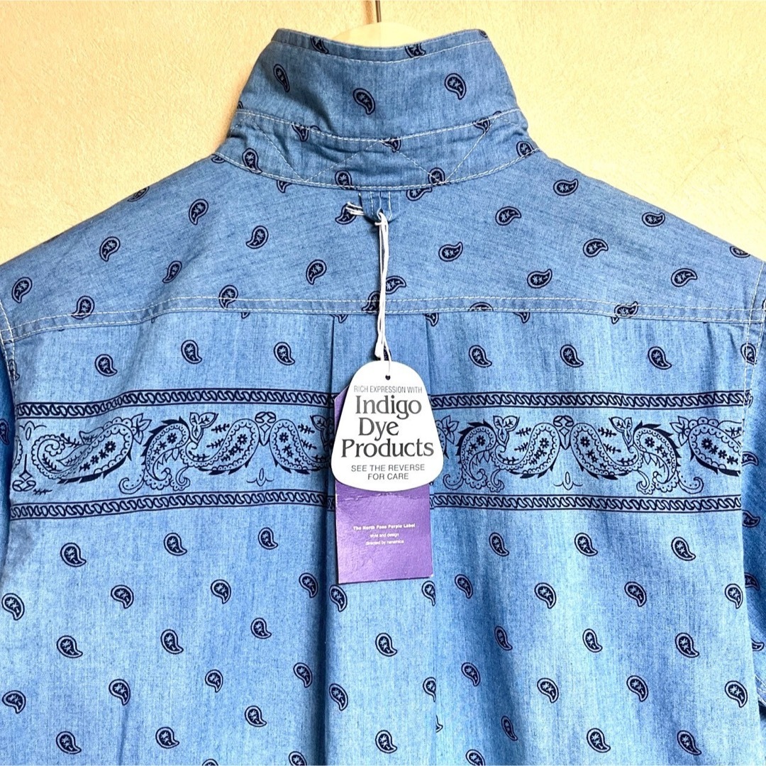 THE NORTH FACE(ザノースフェイス)の新品 ザノースフェイスパープルレーベルINDIGO DYE ペイズリー柄シャツ メンズのトップス(シャツ)の商品写真