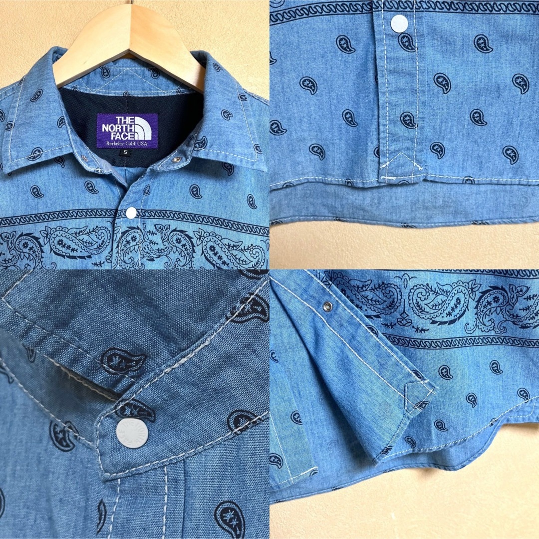 THE NORTH FACE(ザノースフェイス)の新品 ザノースフェイスパープルレーベルINDIGO DYE ペイズリー柄シャツ メンズのトップス(シャツ)の商品写真