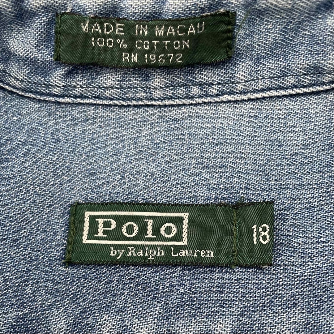 POLO RALPH LAUREN(ポロラルフローレン)のラルフローレン　デニム　シャツ　ワイシャツ　ブルーデニム　ヴィンテージ メンズのトップス(シャツ)の商品写真