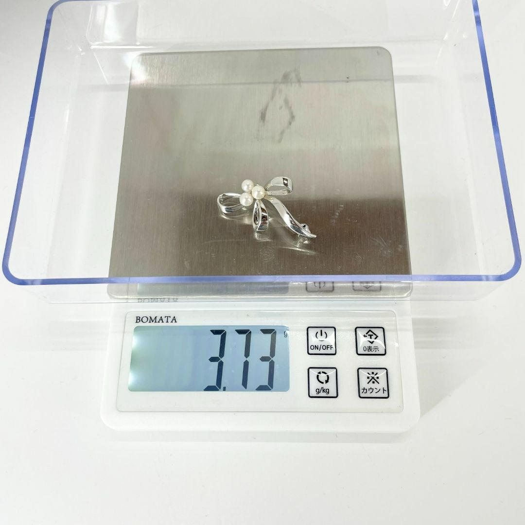MIKIMOTO 美品 ブローチ シルバー ベビーパール リボン ミキモト MIKIMOTO 美品 ブローチ シルバー ベビーパール リボン ミキモト