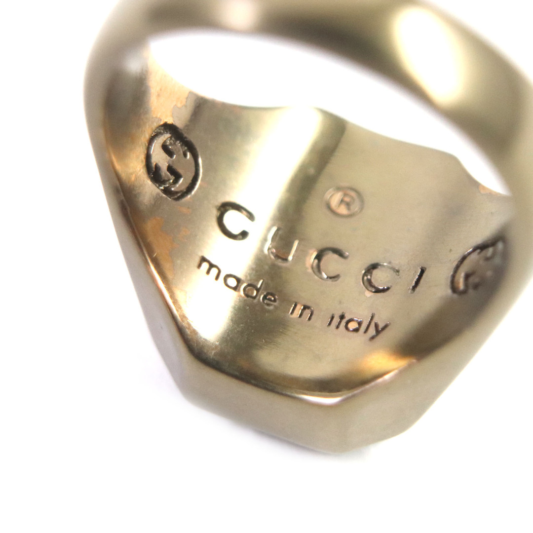 Gucci(グッチ)の良品▼GUCCI グッチ クレストリング インターロッキングG 指輪 ブラストゴールド 15 箱・保存袋付き イタリア製 メンズ レディース メンズのアクセサリー(リング(指輪))の商品写真