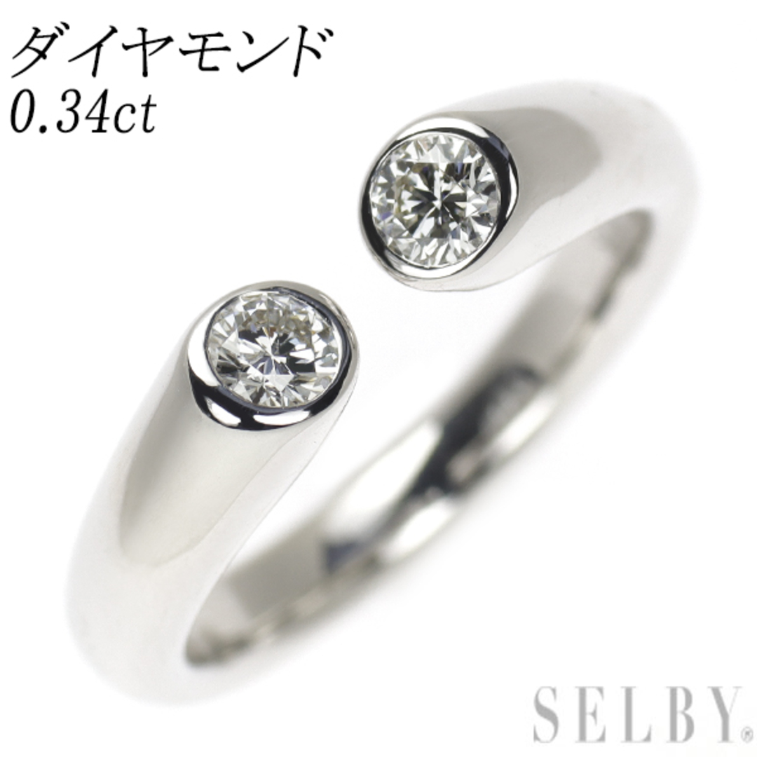 K18WG ダイヤモンド リング 0.34ct フォークリング レディースのアクセサリー(リング(指輪))の商品写真