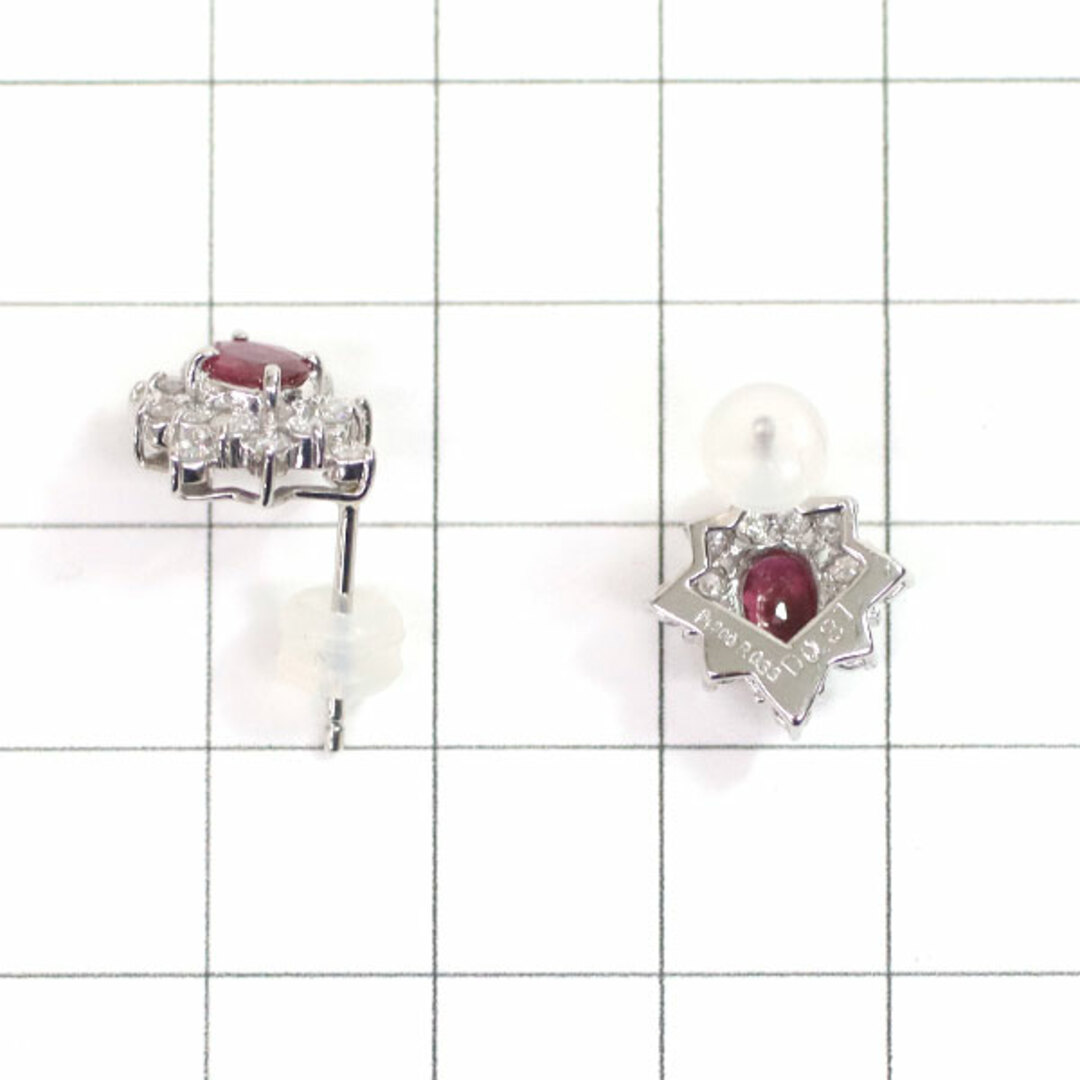 Pt900 ルビー ダイヤモンド ピアス 0.65ct D0.62ct レディースのアクセサリー(ピアス)の商品写真