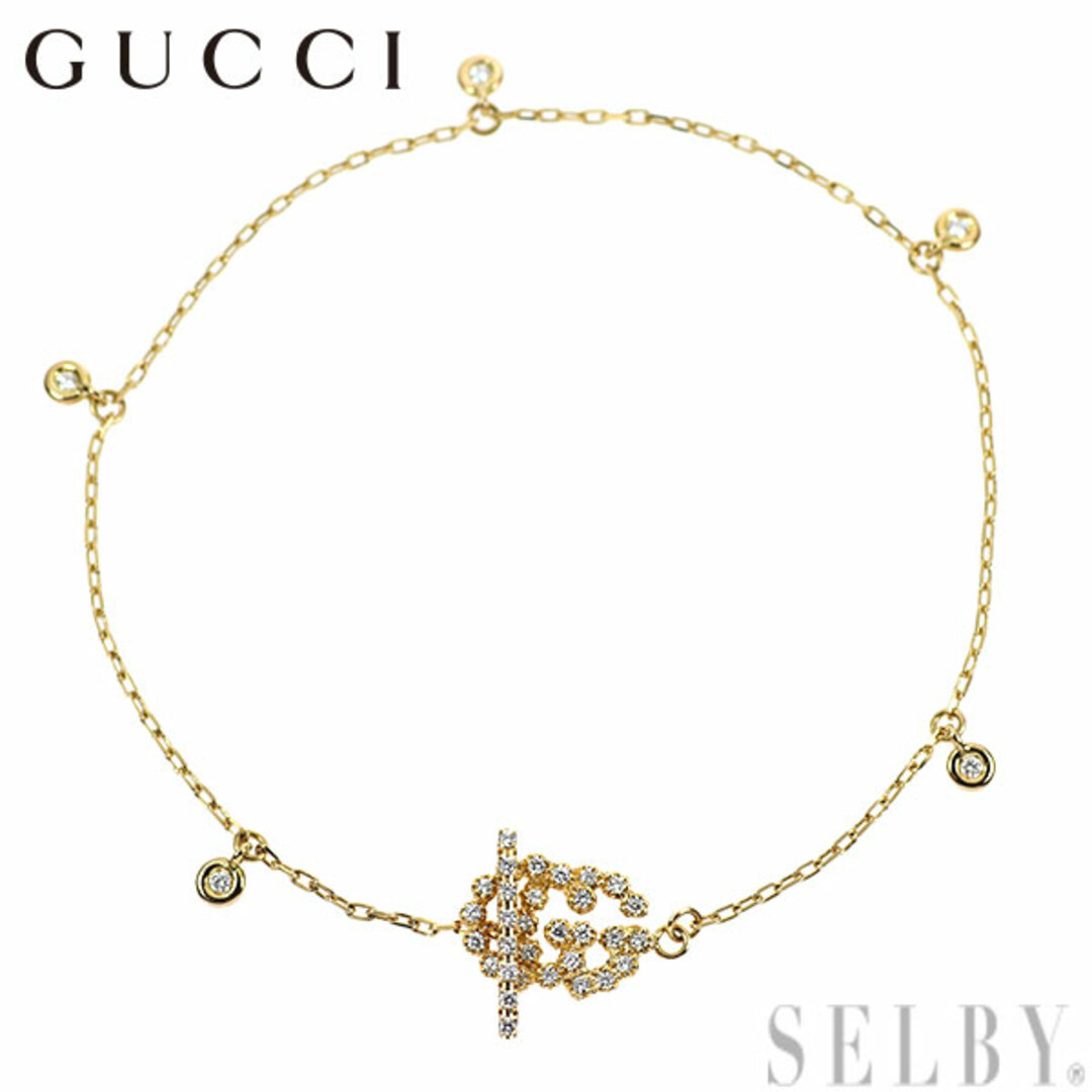 Gucci(グッチ)のグッチ K18YG ダイヤモンド ブレスレット ダブルG レディースのアクセサリー(ブレスレット/バングル)の商品写真