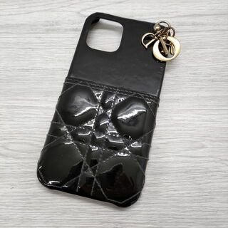 Dior - Dior iPhoneケース エナメル イタリア製 スマホケース iPhoneケース ブラック レディース ディオール【中古】4-0504G◎