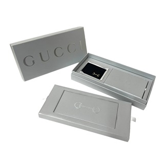 グッチ(Gucci)の未使用 GUCCI グッチ カードケース トランプセット ホースビット 700469 無地 レザー ブラック ゴールド金具 中古 62970(パスケース/IDカードホルダー)