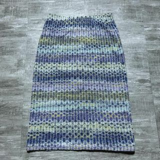 MISSONI - MISSONI オレンジタグ リネン混 サマーニット スカート 44 ミッソーニ