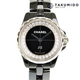 CHANEL - シャネル レディース腕時計 J12 XS クオーツ H5235 中古 ダイヤモンド ブラック文字盤 ブラックセラミック CHANEL 【中古】 | ウォッチ 黒 ダイアモンド ファッション 電池式 QZ ブランド小物 Aランク