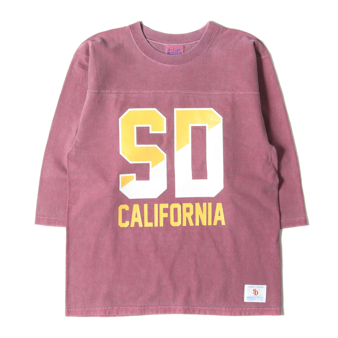 STANDARD CALIFORNIA(スタンダードカリフォルニア)の美品 STANDARD CALIFORNIA スタンダードカリフォルニア Tシャツ サイズ:S / 22AW ヘビーウェイト ロゴ フットボールTシャツ SD Heavyweight Football Logo T バーガンディ / 日本製 トップス カットソー クォータースリーブ【メンズ】【中古】 メンズのトップス(Tシャツ/カットソー(七分/長袖))の商品写真