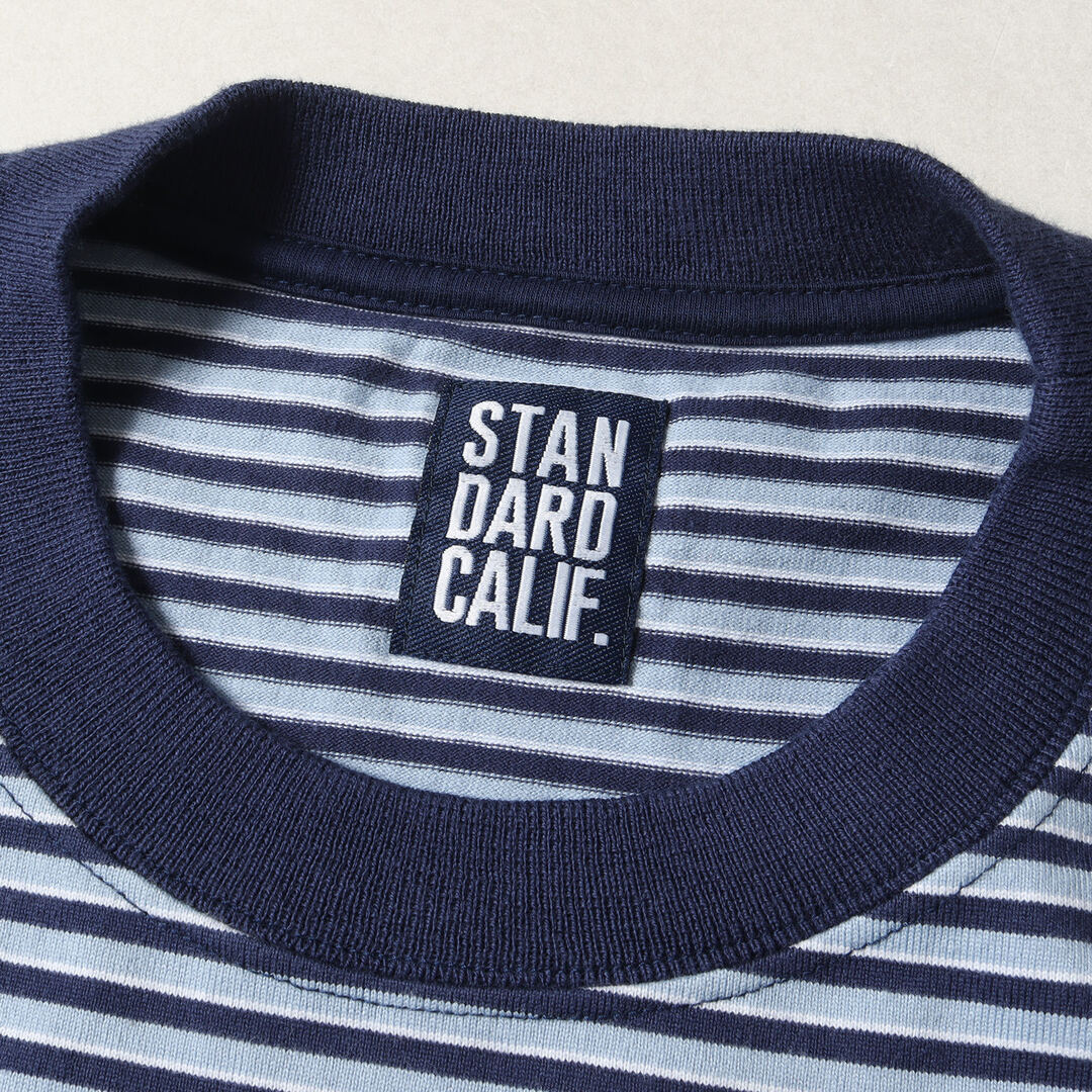 STANDARD CALIFORNIA(スタンダードカリフォルニア)の美品 STANDARD CALIFORNIA スタンダードカリフォルニア Tシャツ サイズ:L / 22SS ヘビーウェイト ボーダー ロングスリーブTシャツ SD Heavyweight Border Long Sleeve ブルー系 / トップス 長袖 ロンT カットソー 日本製【メンズ】【中古】 メンズのトップス(Tシャツ/カットソー(七分/長袖))の商品写真