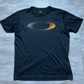 オークリー(Oakley)のOAKLEY オークリー ビッグロゴ Tシャツ 黒 L ブラック ドライ素材 ②(Tシャツ/カットソー(半袖/袖なし))