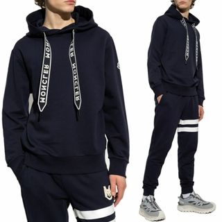 モンクレール(MONCLER)の送料無料 53 MONCLER モンクレール 8G00023 809KR ネイビー ロゴ パーカー スウェット size XL(パーカー)