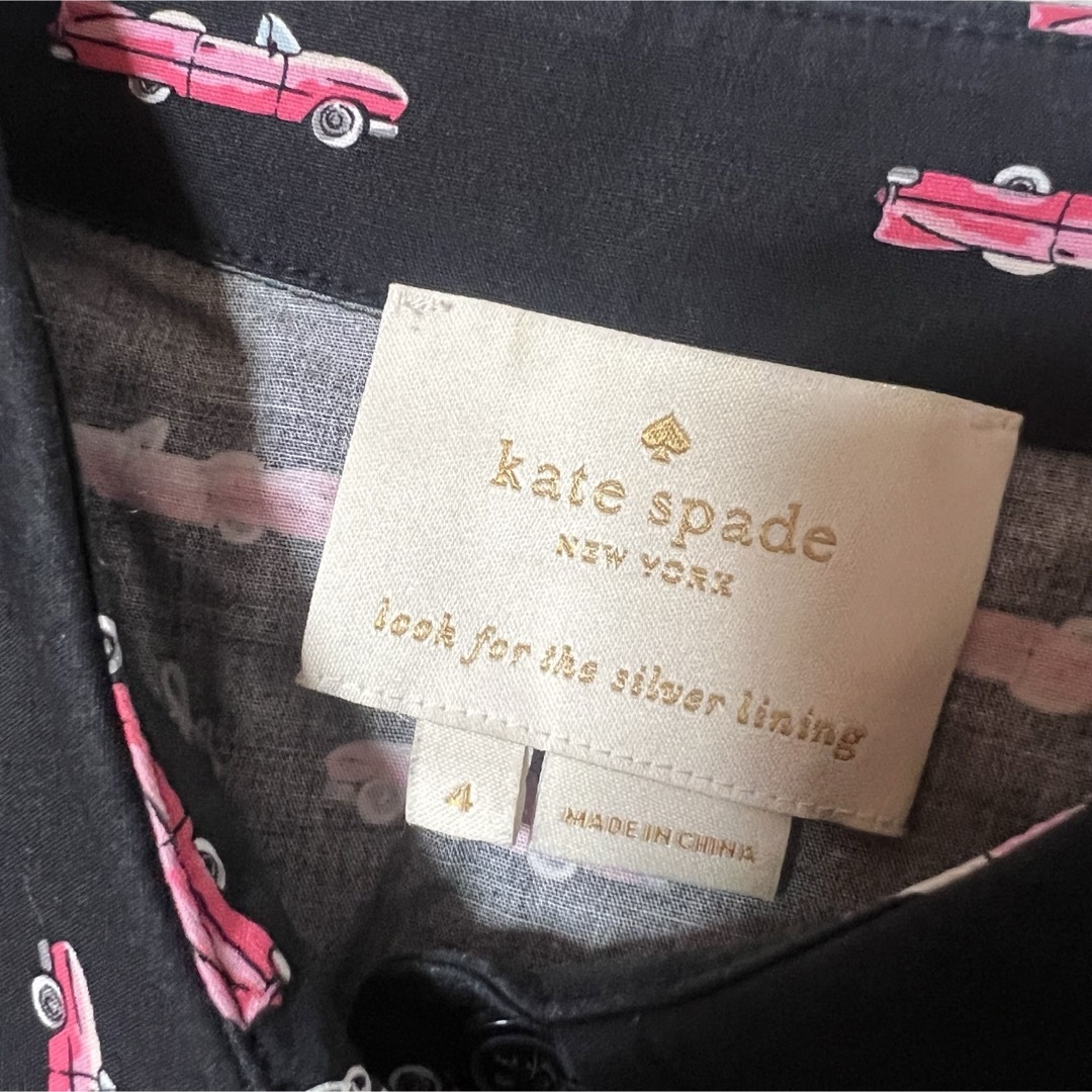 kate spade new york(ケイトスペードニューヨーク)のケイトスペード   定価38000円　シャツワンピース　車　ブラック　ピンク レディースのワンピース(ひざ丈ワンピース)の商品写真