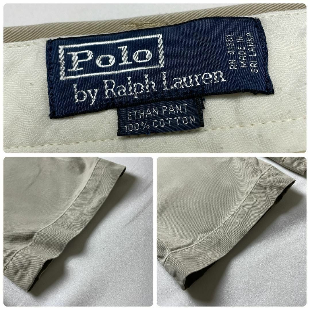 POLO RALPH LAUREN(ポロラルフローレン)のポロラルフローレンチノパンツベージュw38古着メンズポロチノ刺繍ポニーロゴ メンズのパンツ(チノパン)の商品写真