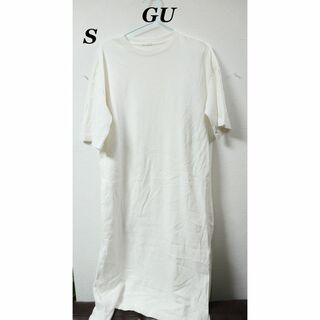 GU - プロフ必読GUロングTシャツホワイト/トレンドかわいい良品S