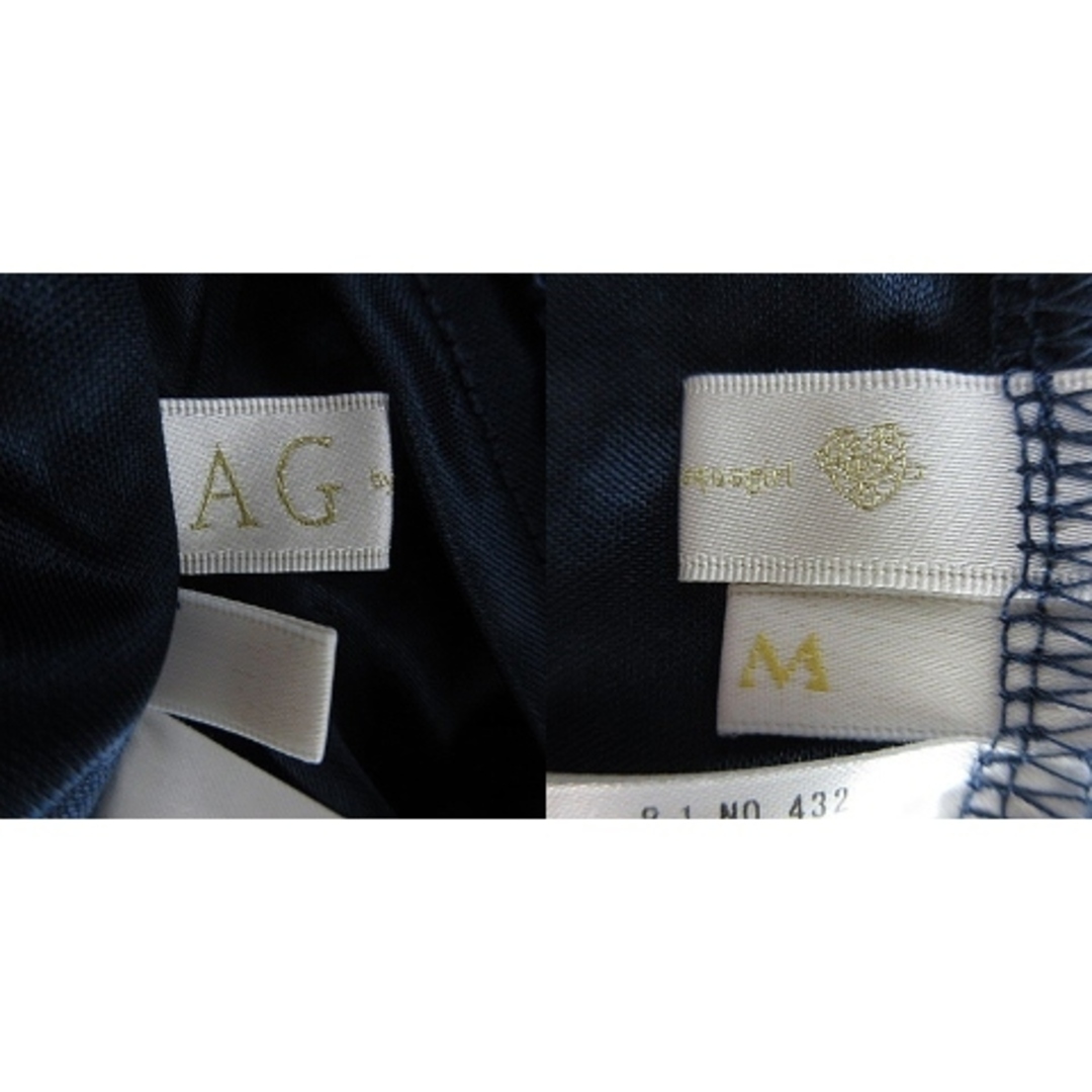 AG by aquagirl(エージーバイアクアガール)のエージーバイアクアガール ブラウス 半袖 ハイネック 総レース M 紺 トップス レディースのトップス(シャツ/ブラウス(半袖/袖なし))の商品写真