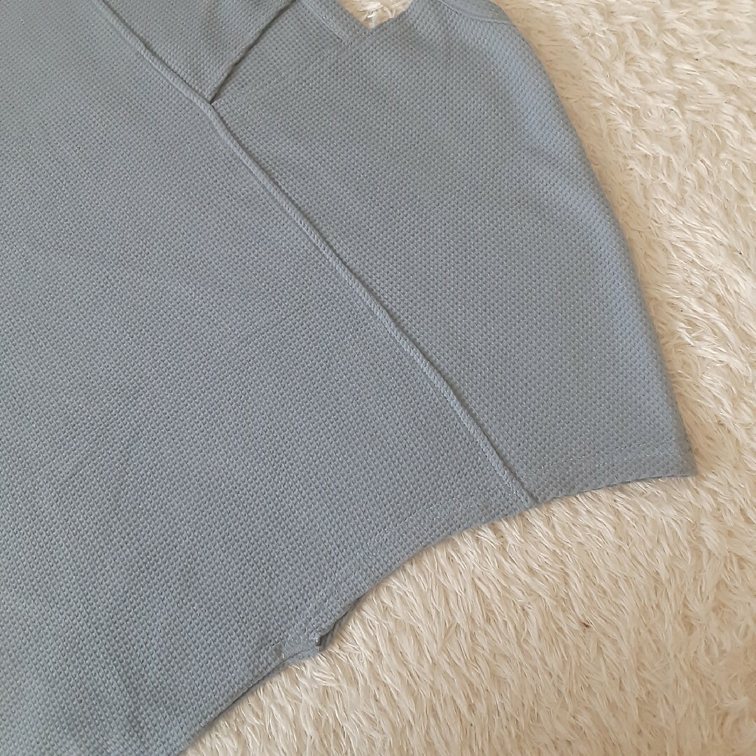 REVEYU ルームウェア　ワッフルチュニック　ブルー　新品・未使用品 レディースのトップス(Tシャツ(半袖/袖なし))の商品写真